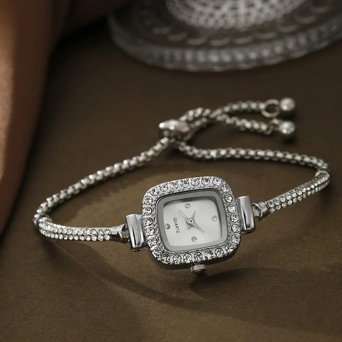 Émilie | Montre Bracelet Strass Cadran Carré