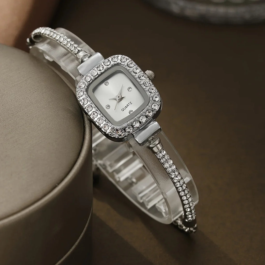 Émilie | Montre Bracelet Strass Cadran Carré