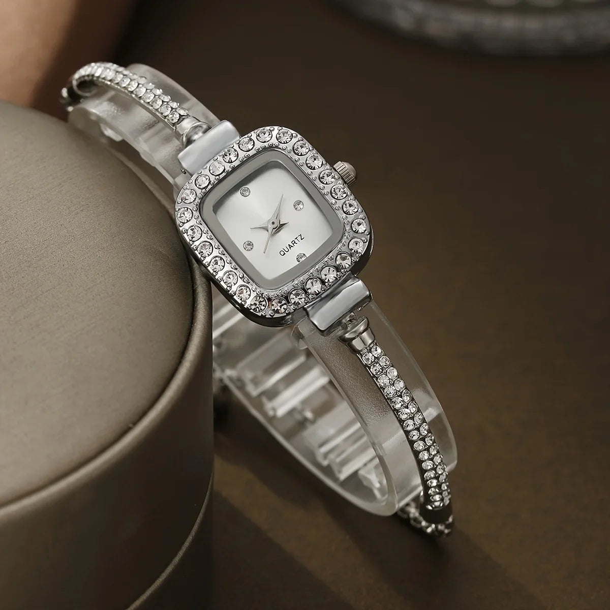 Émilie | Montre Bracelet Strass Cadran Carré