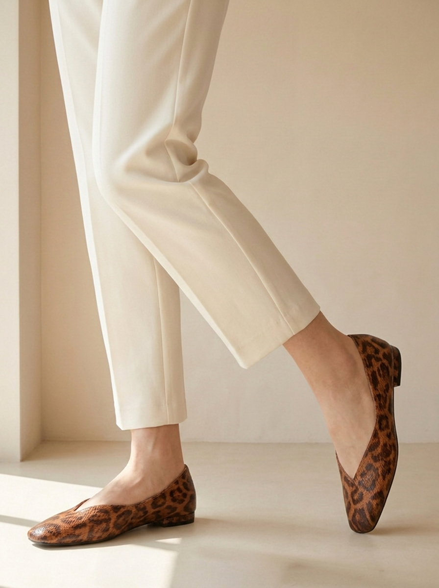 Vale | Ballerines En Cuir Végan Imprimé Léopard