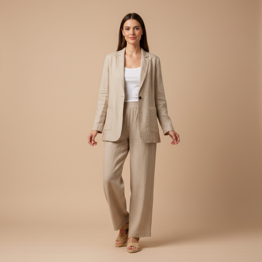 Mila - Ensemble Blazer Et Pantalon En Lin