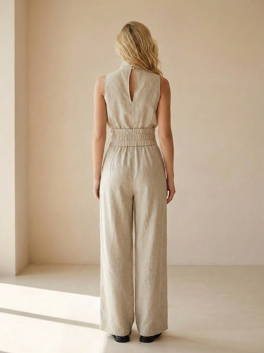 Keltie | Combinaison Élégante Taille Haute À Jambes Larges