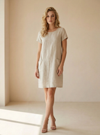Freya | Robe En Lin À Manches Courtes Et Poches