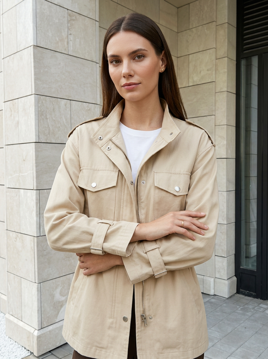 Camille | Veste Utilitaire Élégante à Taille Ajustable