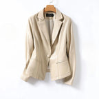Valentine | Blazer en Cuir Boutonnage Simple