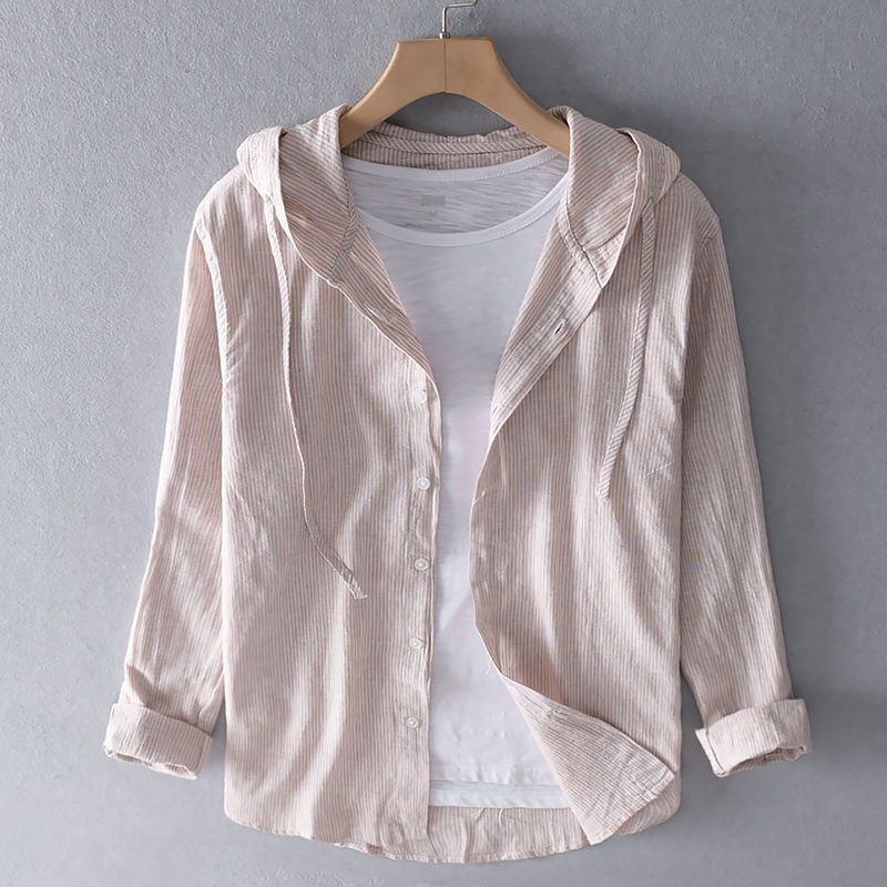 Agathe | Chemise Capuche Rayée Boutonnée