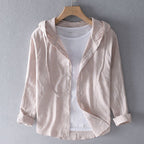 Agathe | Chemise Capuche Rayée Boutonnée
