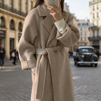Bérénice | Manteau en Laine Ceinturé Col Cranté
