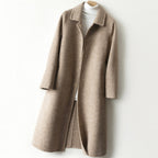 Joséphine | Manteau Long Motif Vichy Col Classique