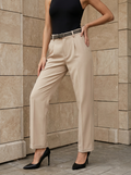 Lina | Pantalon Élégant Taille Haute avec Ceinture