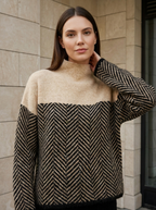 Solène | Pull Col Roulé À Chevrons