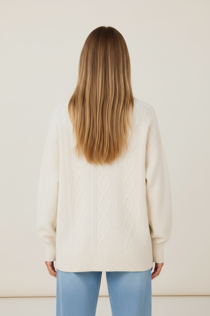 Sidonie | Pull Torsadé Col Camionneur Demi-Zip