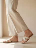 Sevilla | Sandales Plates En Cuir À Brides Géométriques