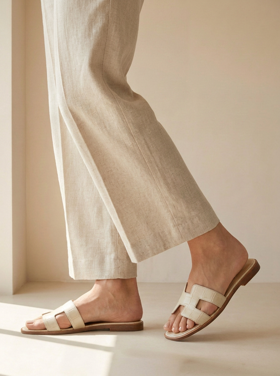 Sevilla | Sandales Plates En Cuir À Brides Géométriques