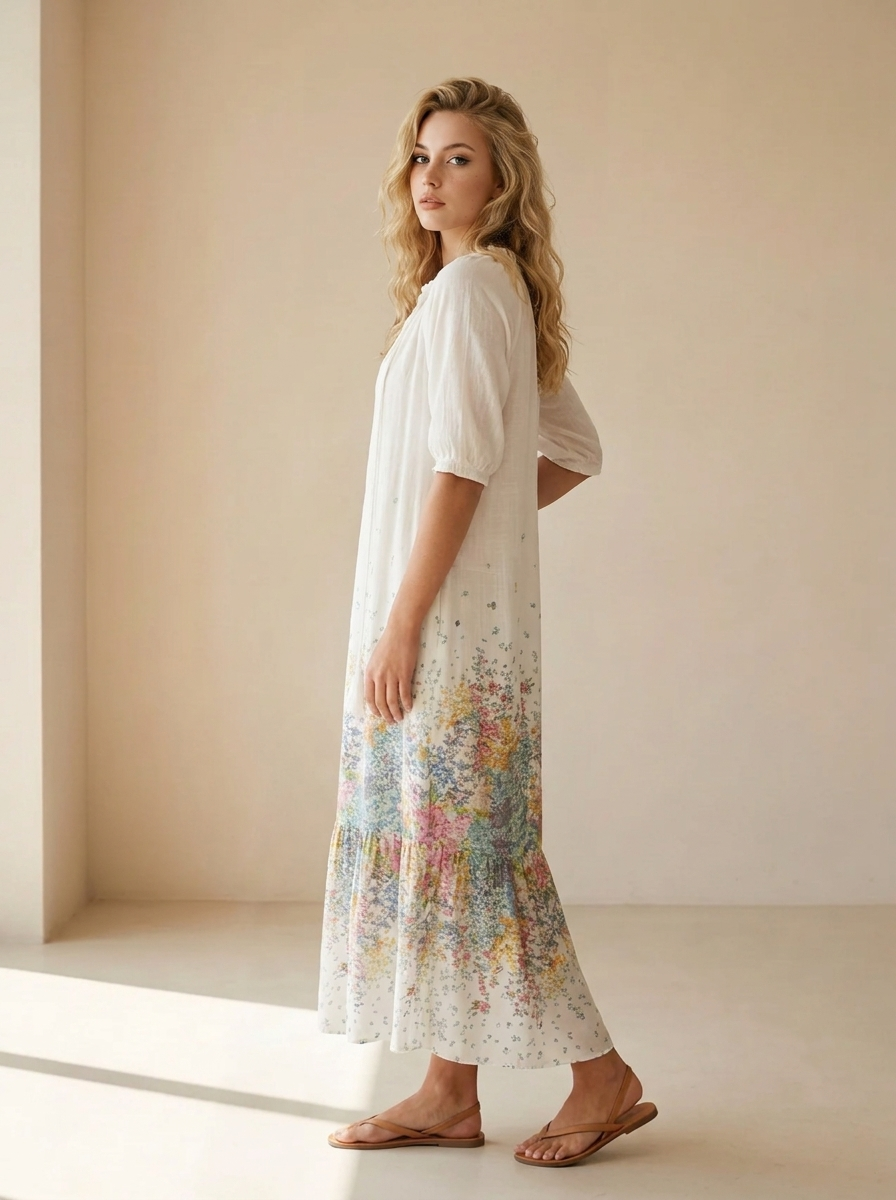 Elvara | Robe Maxi À Imprimé Floral Et Coupe Ample