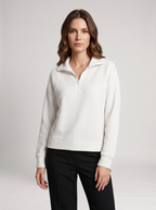 Liv | Sweatshirt femme côtelé à demi-zip