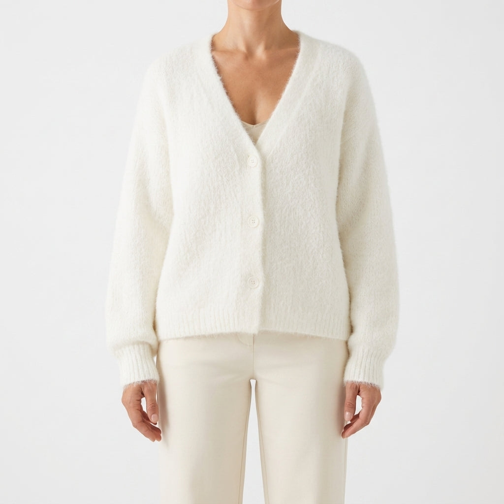 Alix | Cardigan Duveteux Boutonné