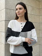 Aurélie | Pull Décontracté à Motifs Patchwork