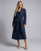 Margaux | Manteau Maxi Ceinturé en Laine Mélangée