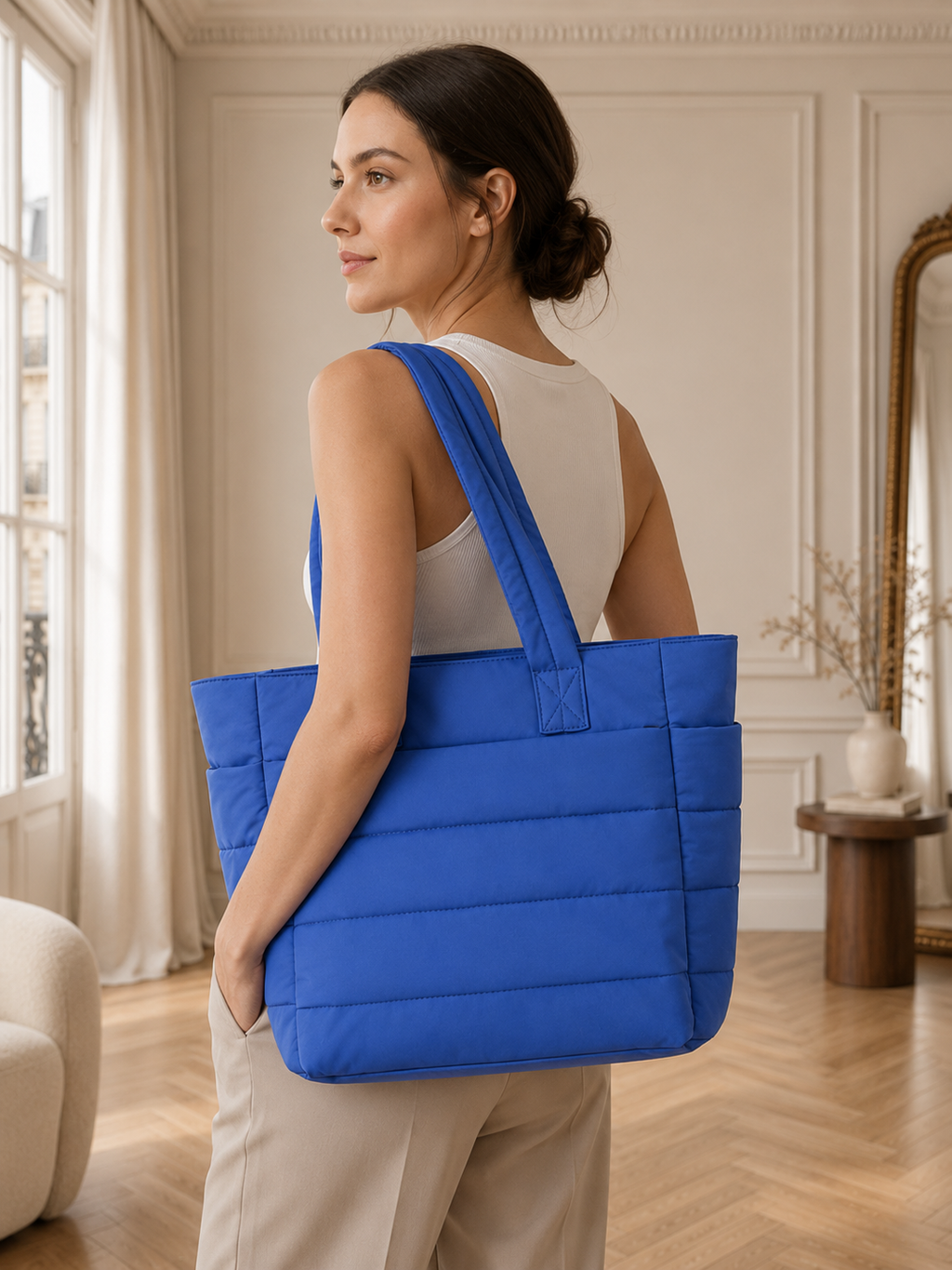 Solène | Sac Cabas Matelassé Grand Format