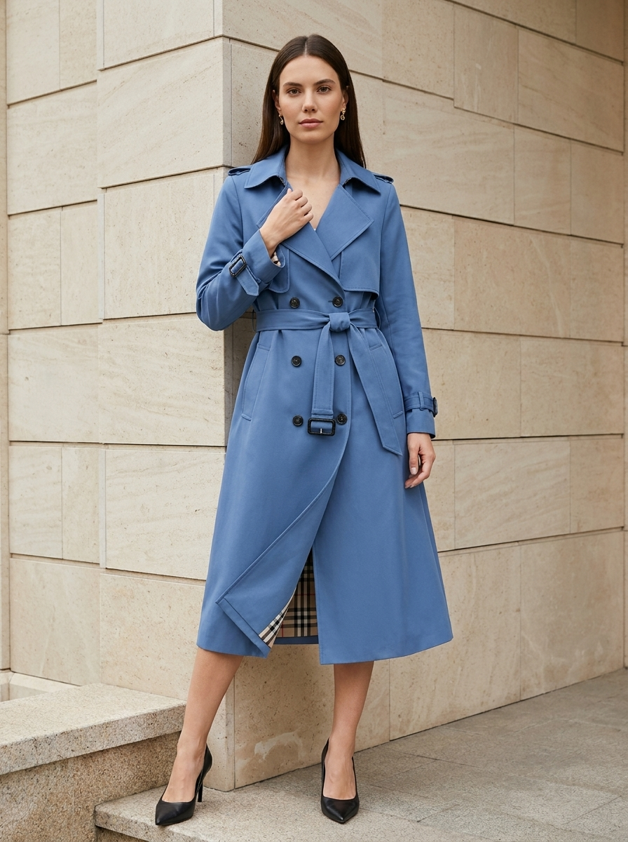 Colette | Trench Élégant Ceinturé à Double Boutonnage