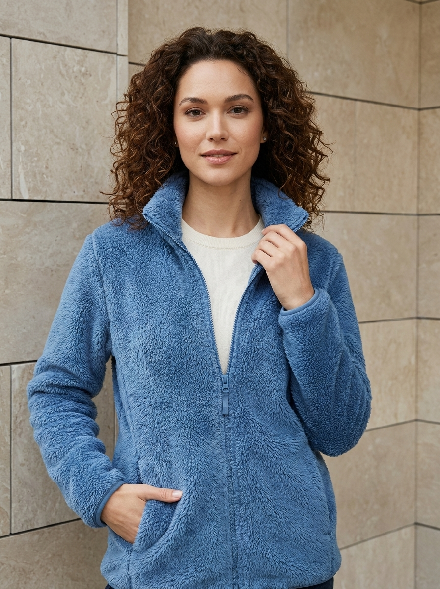 Élina | Veste Polaire Douce à Col Montant
