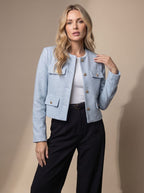 Marceline | Veste Tweed Courte Boutons Dorés