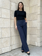 Camille | Pantalon Palazzo Taille Haute Élégant
