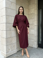 Selene | Robe Midi Ceinturée