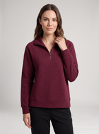 Liv | Sweatshirt femme côtelé à demi-zip
