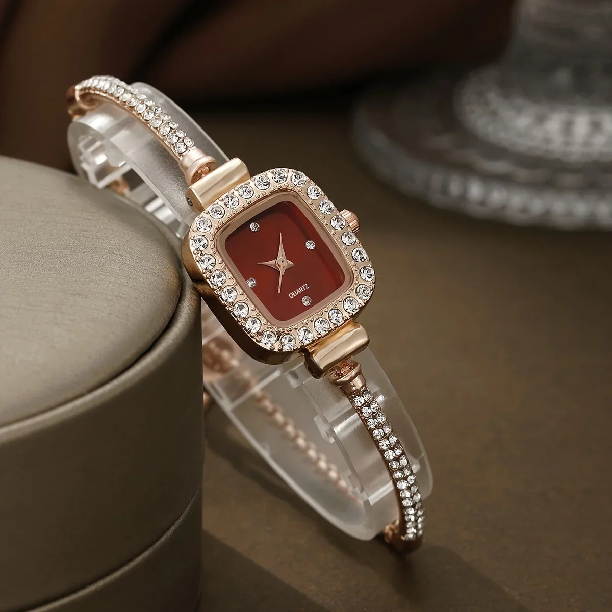 Émilie | Montre Bracelet Strass Cadran Carré