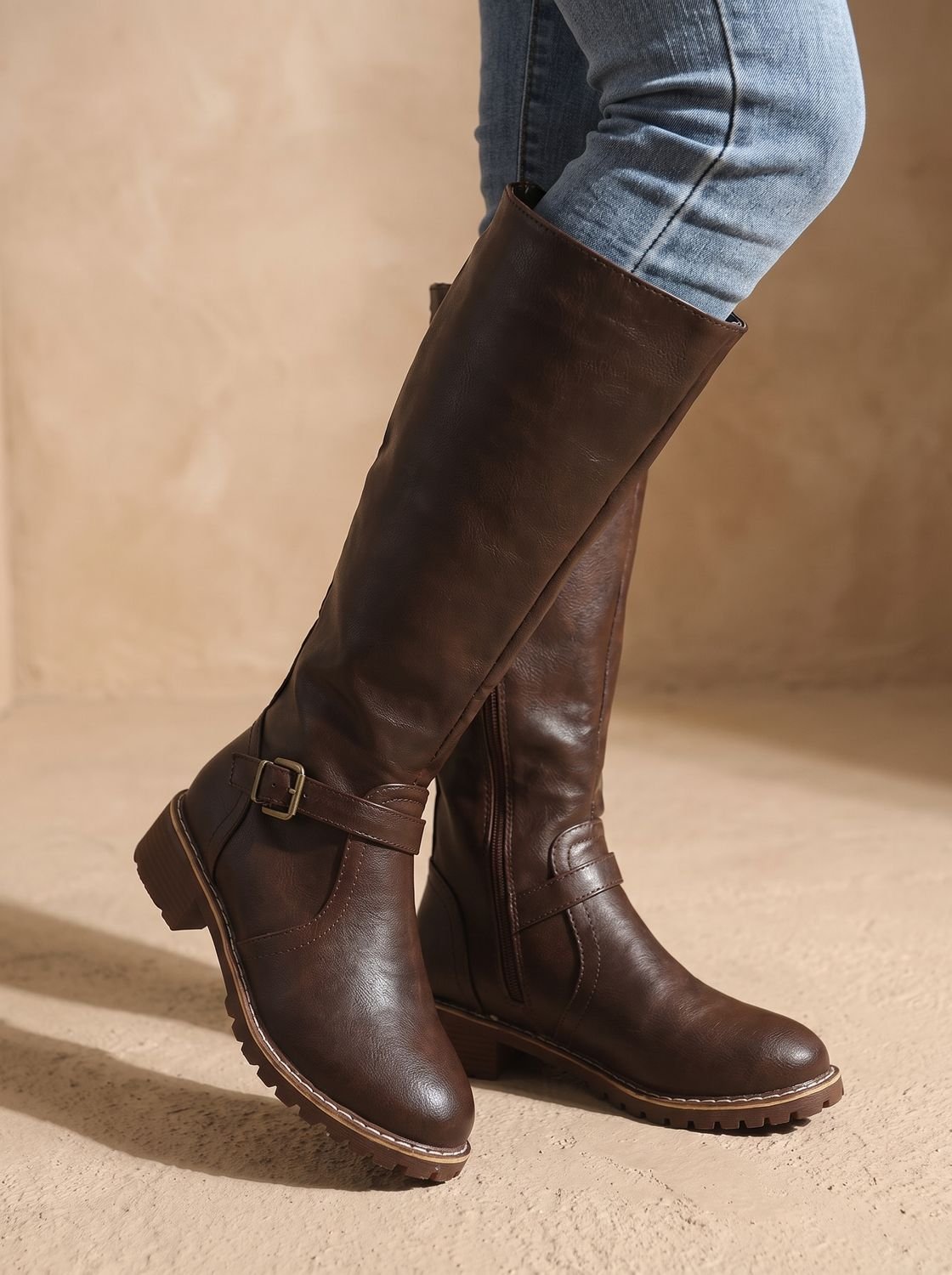Manon | Bottes Hautes Cuir Boucle Cavalière