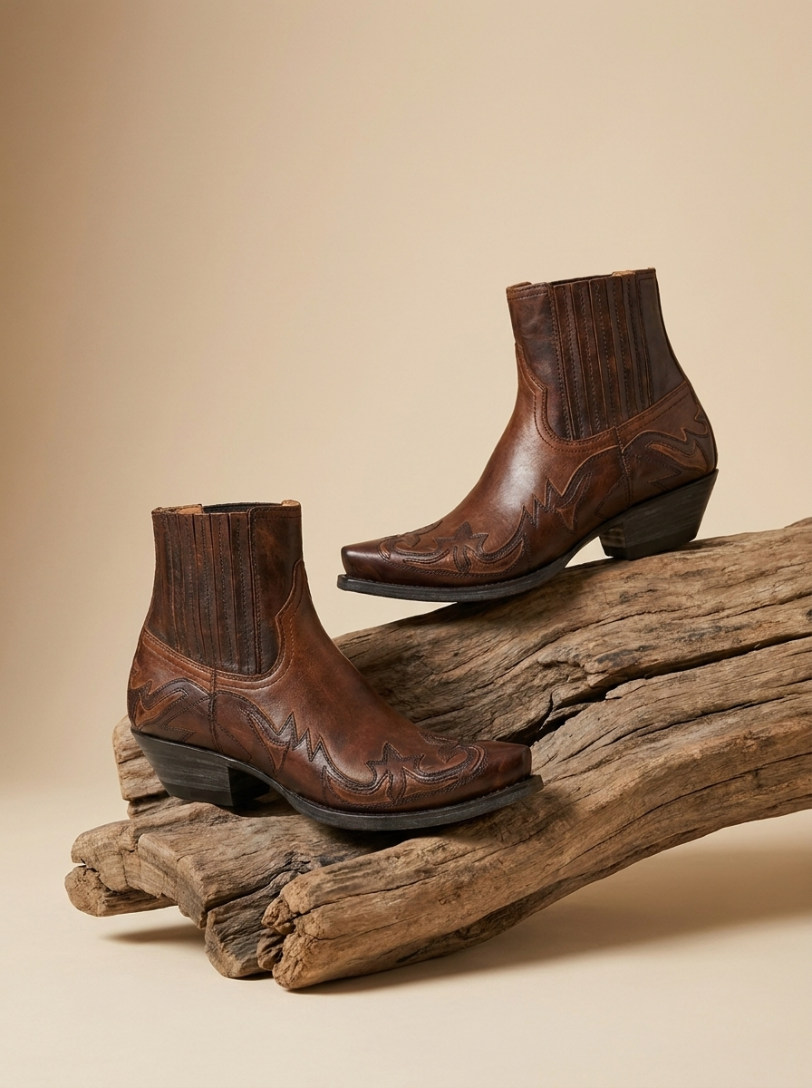 Noémie | Bottines Cowboy Brodées