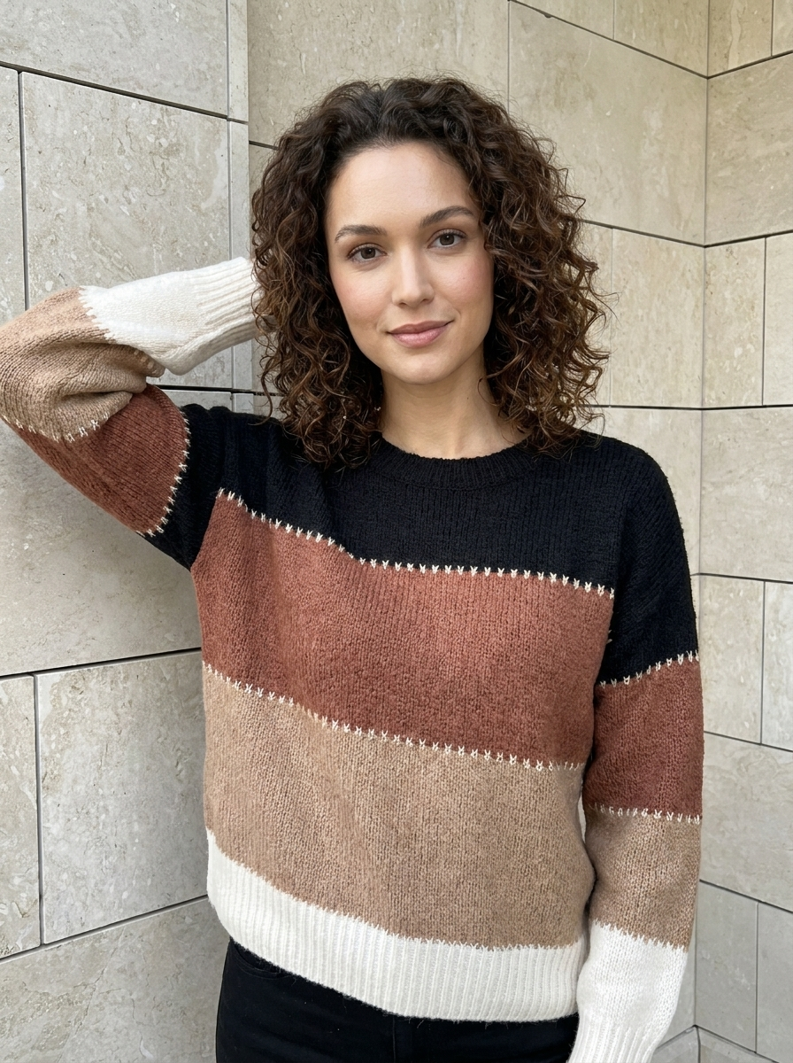 Alina | Pull Rayé Colorblock
