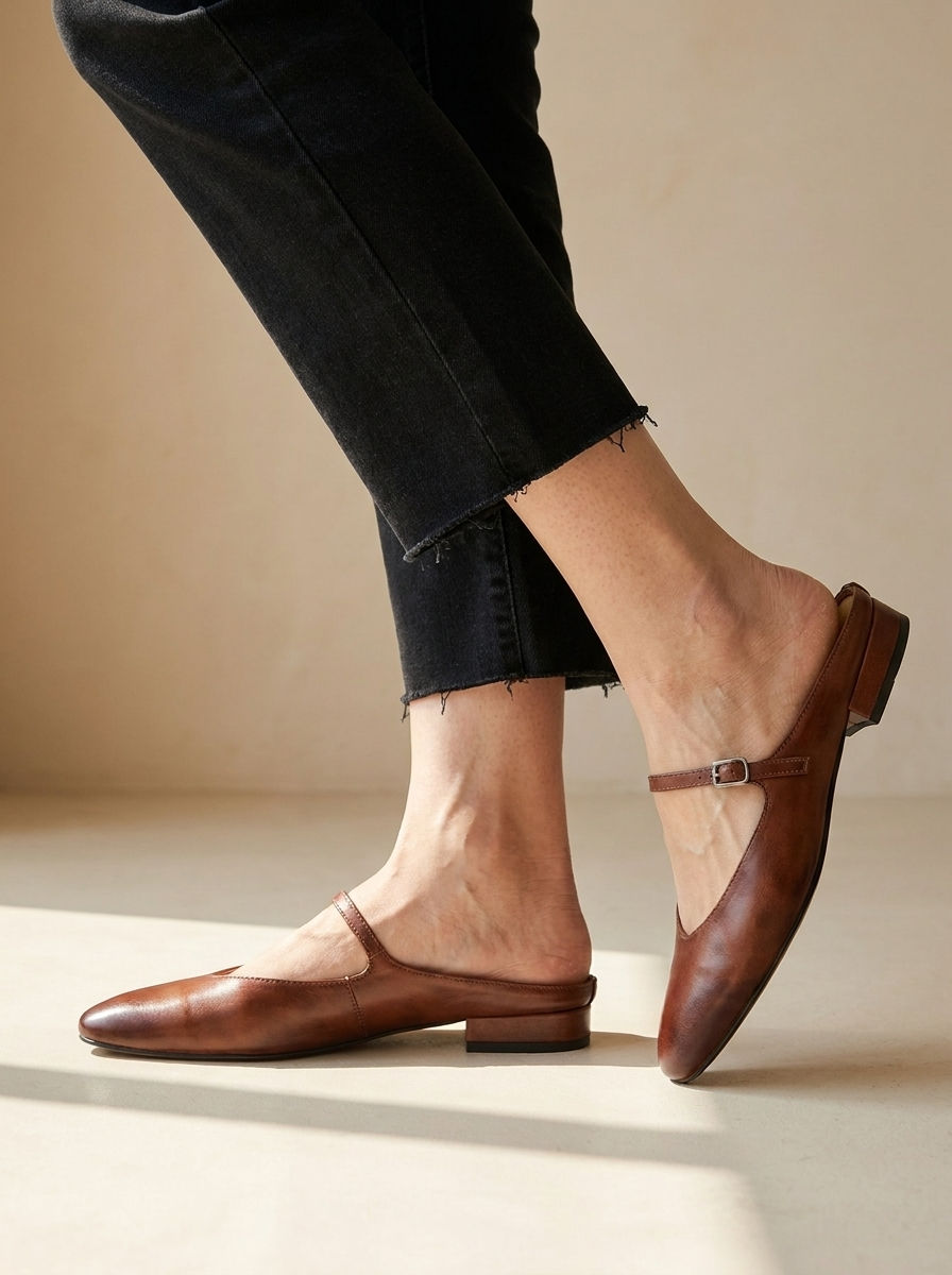 Vivienne | Mules En Cuir À Bride Mary Jane