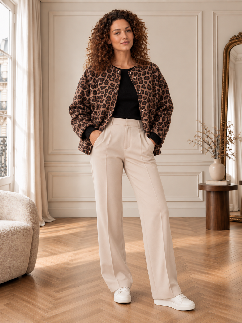 Léonie | Veste Léopard Décontractée