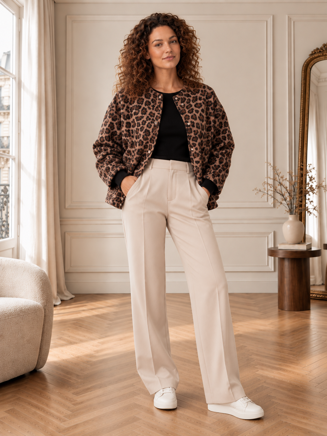 Léonie | Veste Léopard Décontractée