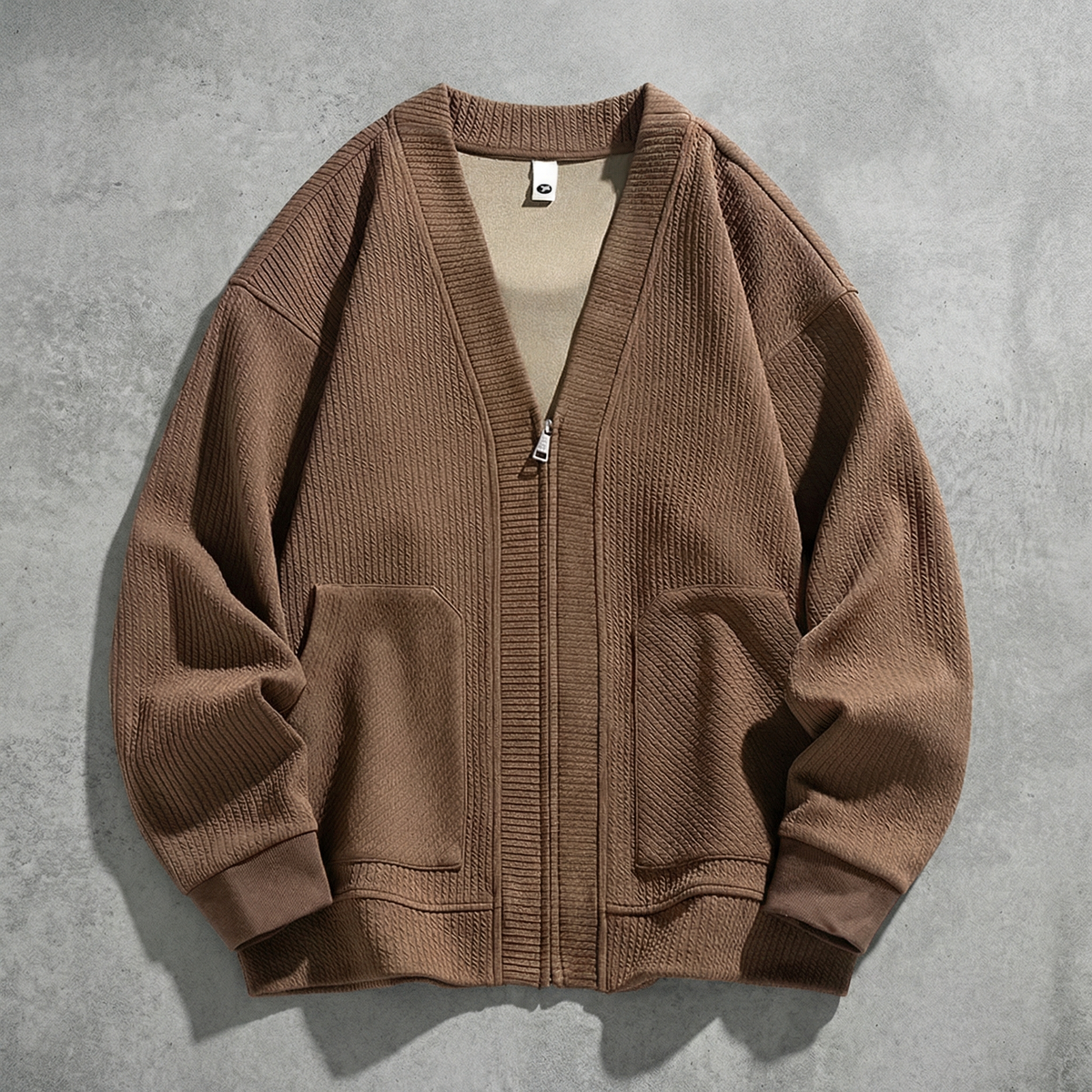 Océane | Cardigan Oversize Zippé en Maille Épaisse