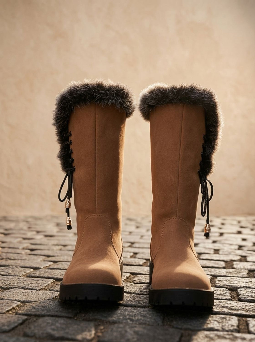 Rosalie | Bottes Hautes Bordure Fausse Fourrure