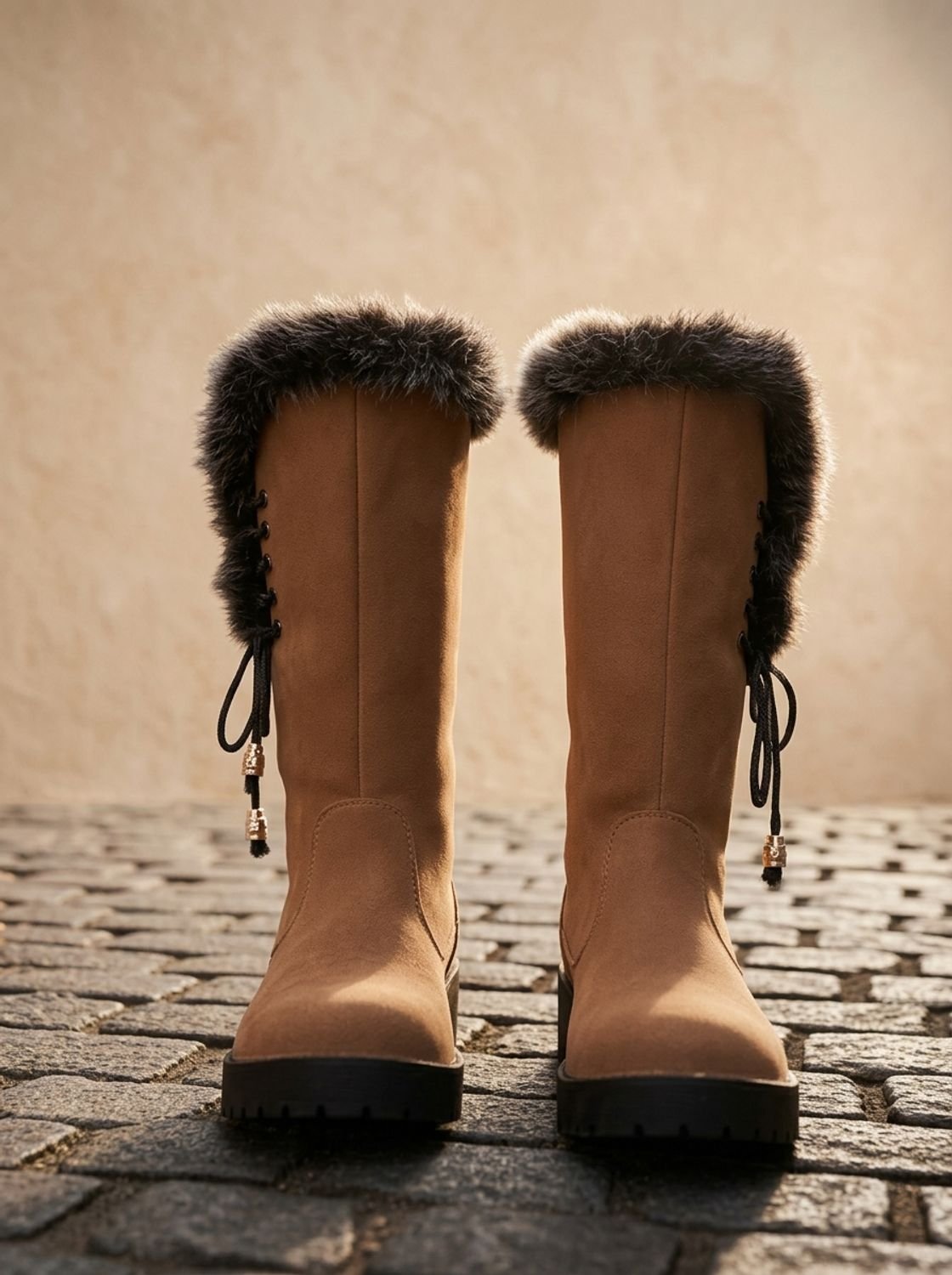 Rosalie | Bottes Hautes Bordure Fausse Fourrure