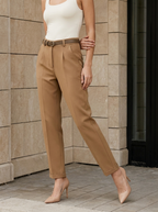 Lina | Pantalon Élégant Taille Haute avec Ceinture
