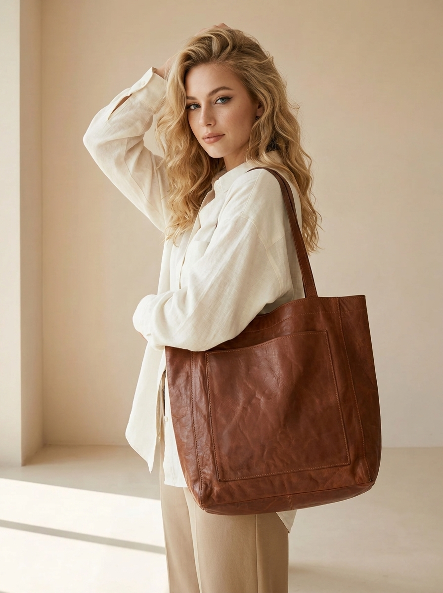 Isabella | Grand Sac Cabas En Cuir Pour