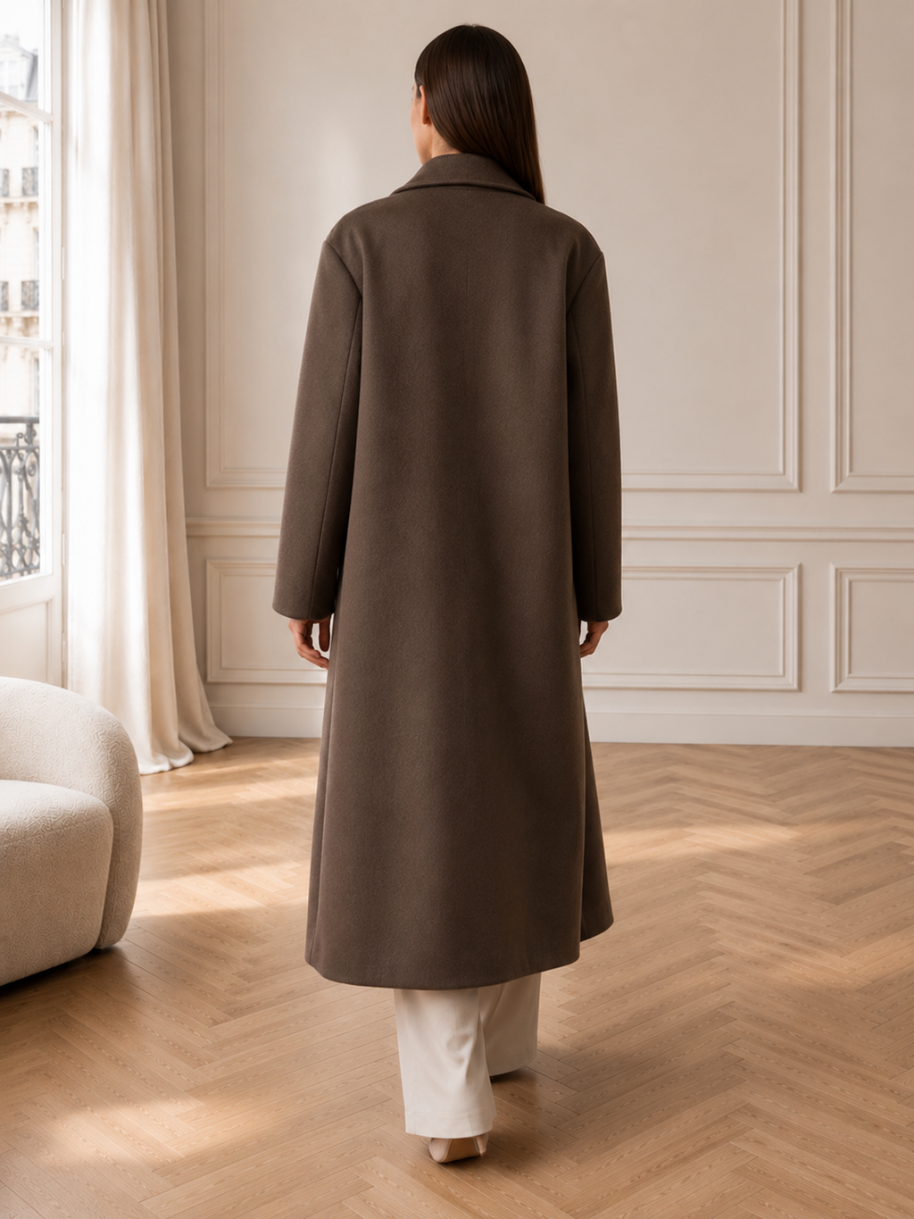 Léonie | Manteau Long Oversize À Double Boutonnage