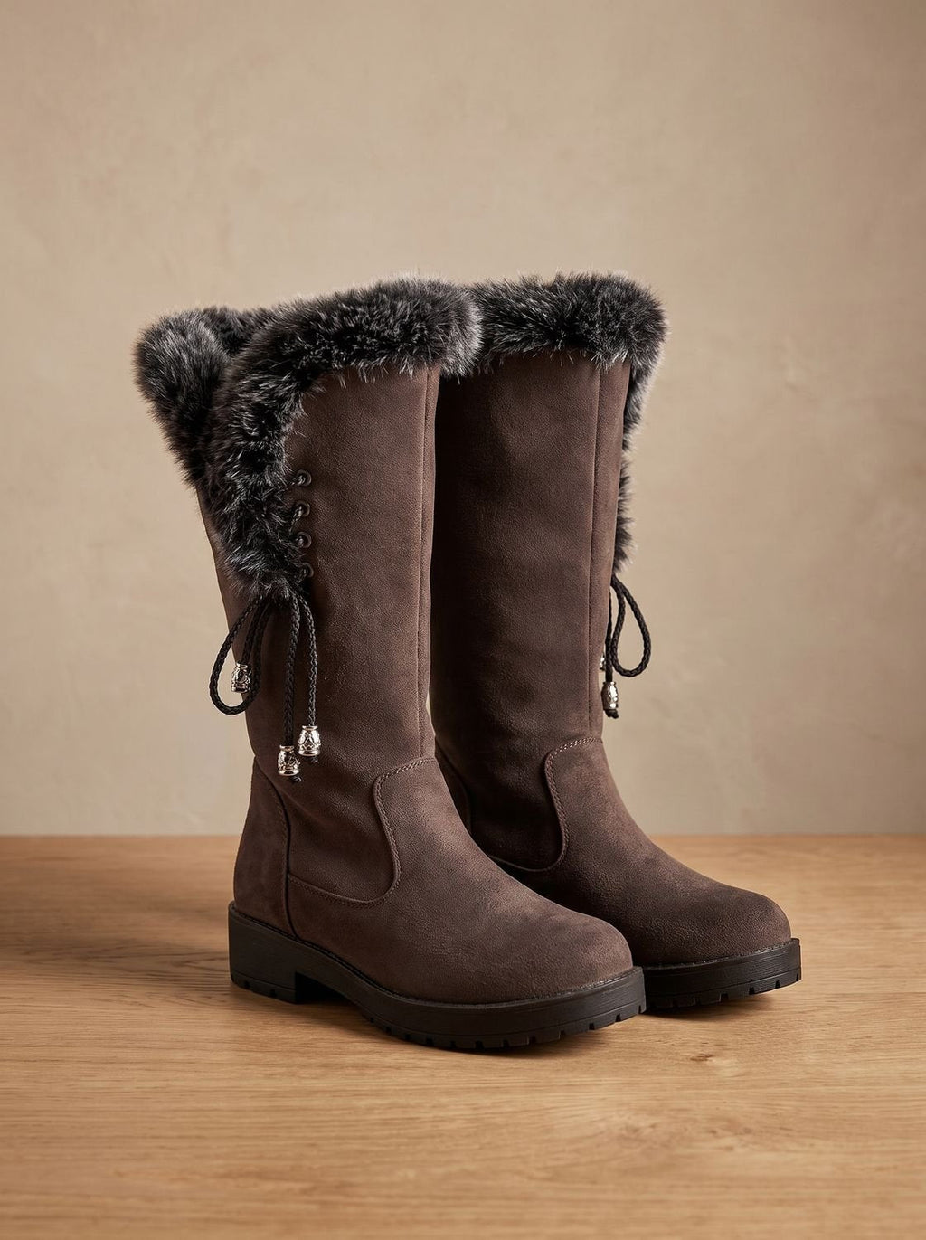 Rosalie | Bottes Hautes Bordure Fausse Fourrure