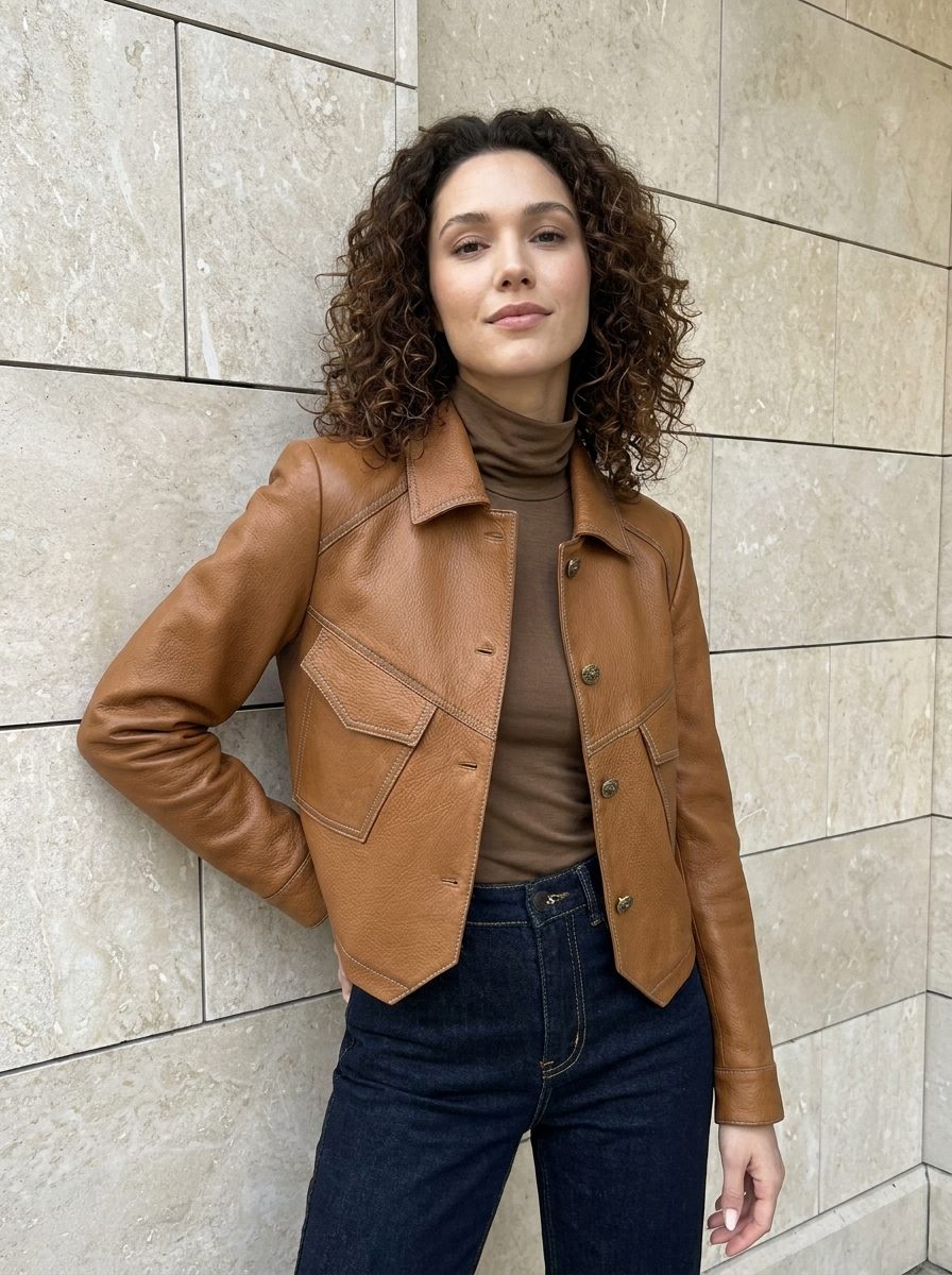 Maëlle | Veste Courte En Cuir