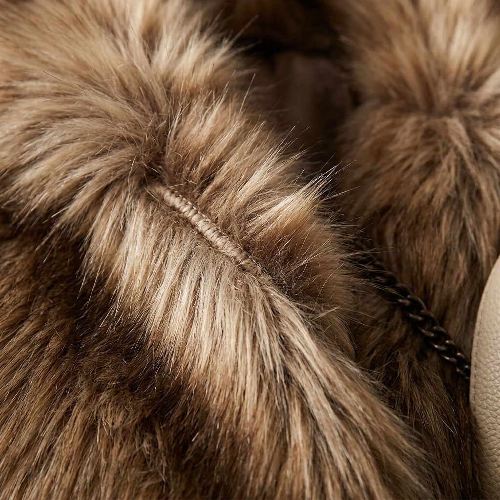 Ondine | Veste en Fausse Fourrure Coupe Ouverte