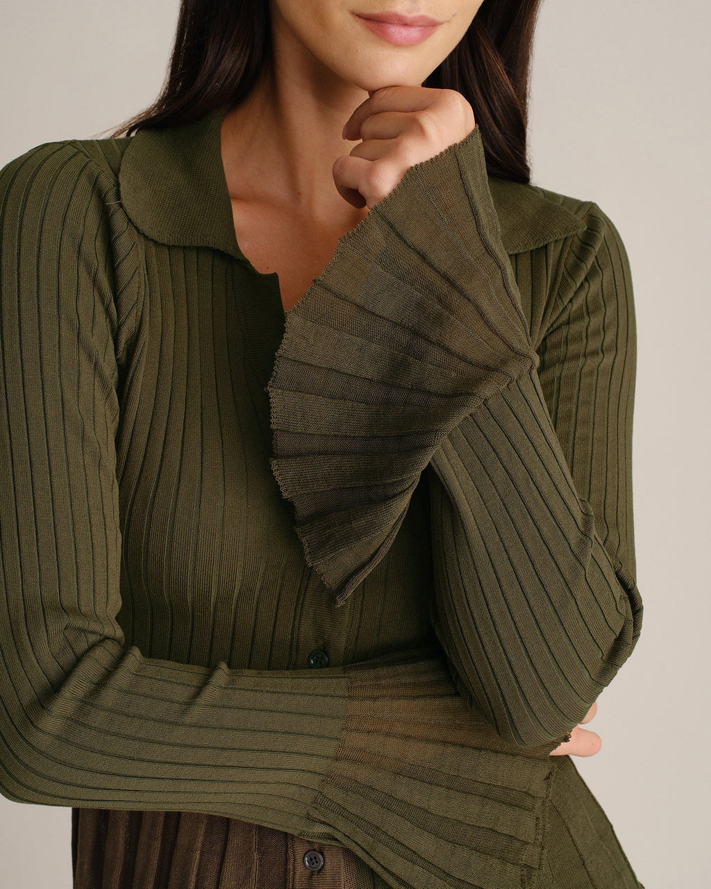 Salomé | Cardigan Col Chemise Manches Cloche