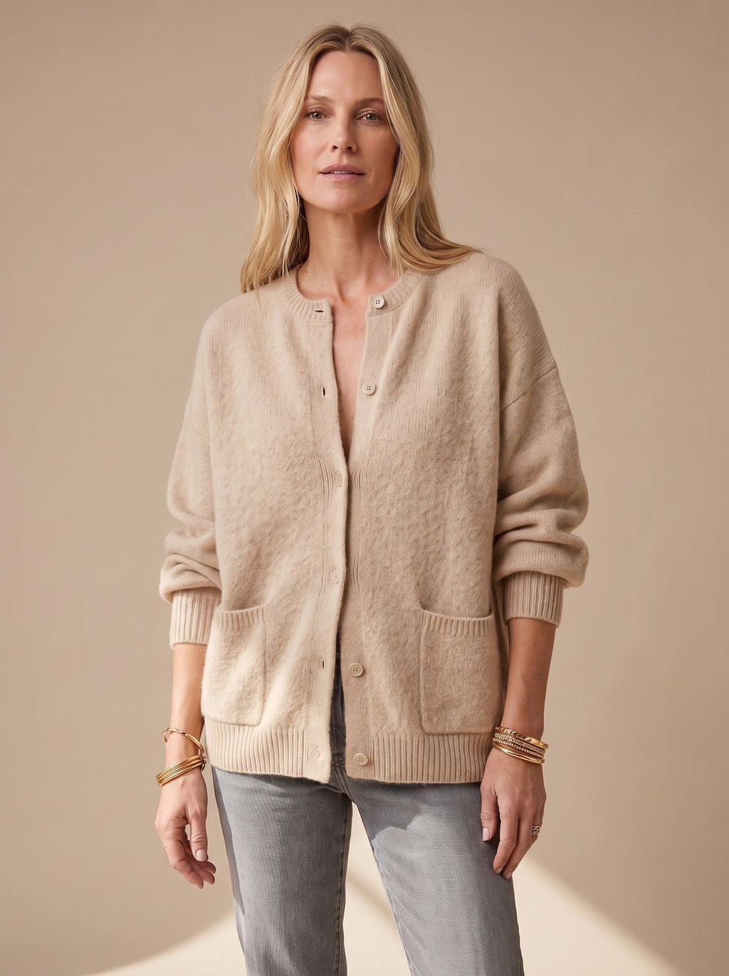 Blanche | Cardigan Oversize Boutons Nacre