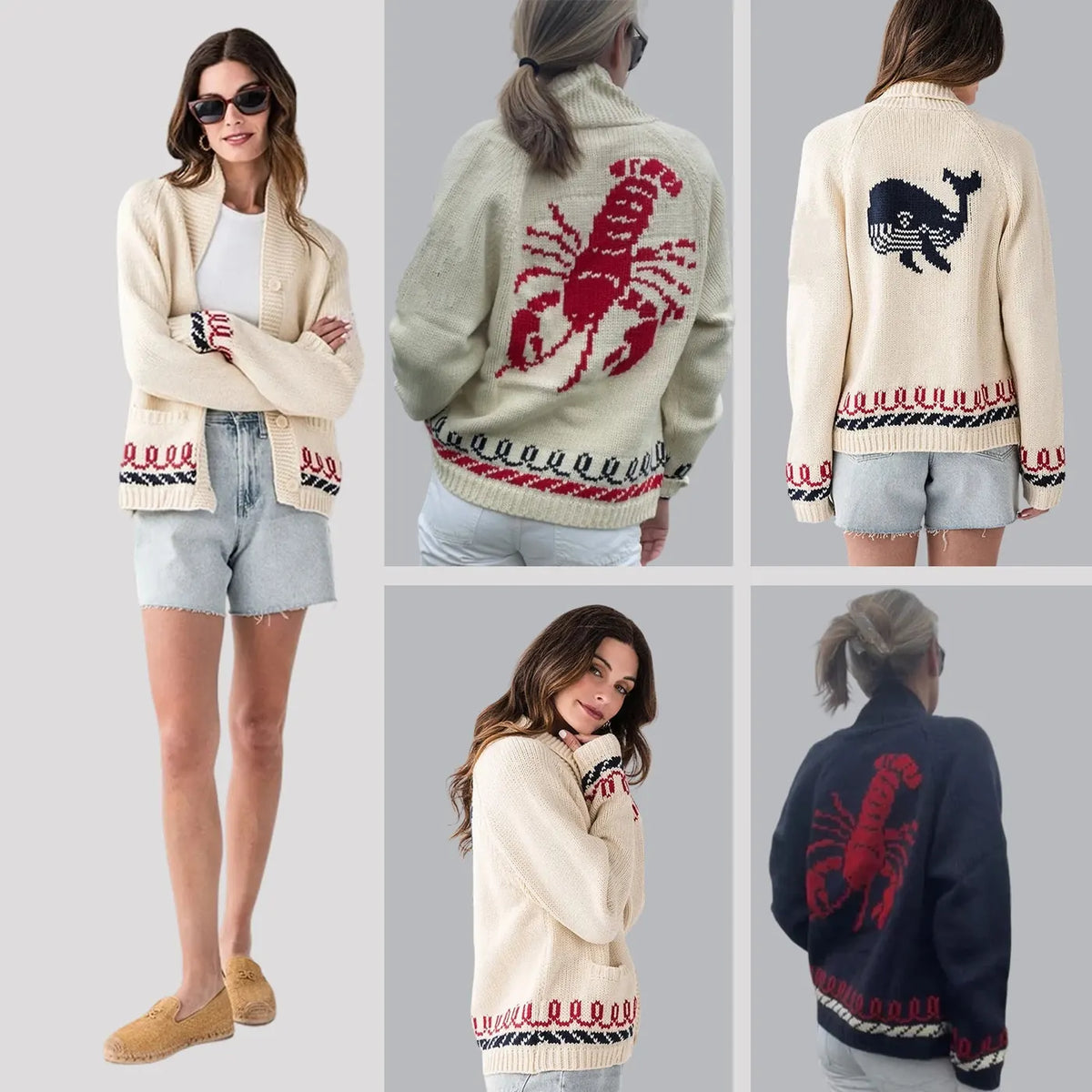 Aliénor | Cardigan Tricoté Motif Brodé Marin