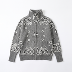 Juliette | Cardigan Zippé Oversize Imprimé Paisley